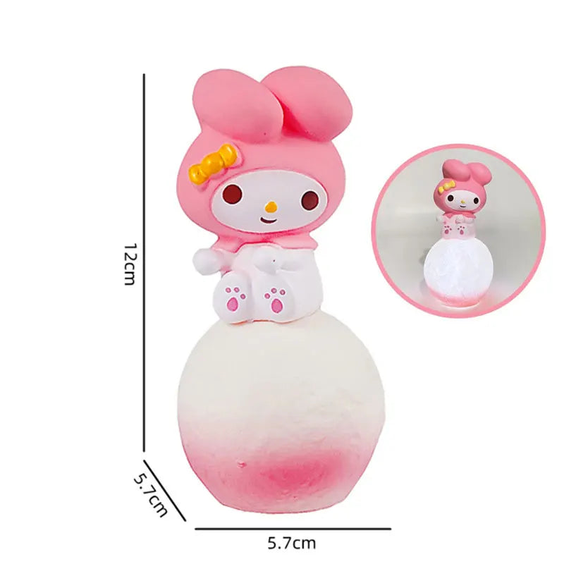 Sanrio Kuromi Cinnamoroll Hello Kitty Cartoon Glowing Night Light Bedroom Lamp Kawaii Cute Desk Decorations Birthday Accessories