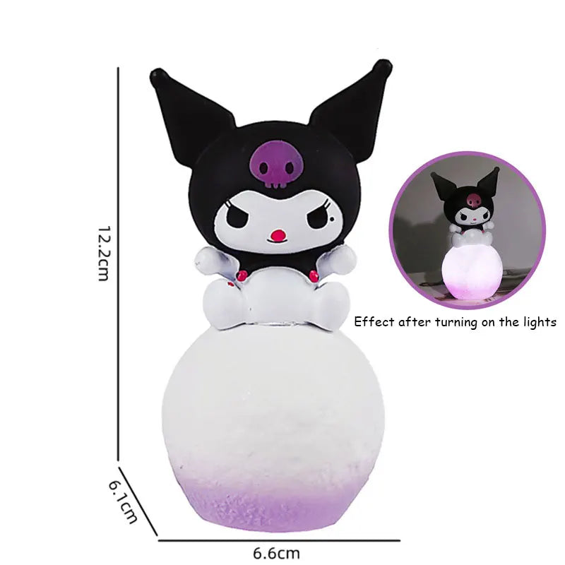Sanrio Kuromi Cinnamoroll Hello Kitty Cartoon Glowing Night Light Bedroom Lamp Kawaii Cute Desk Decorations Birthday Accessories