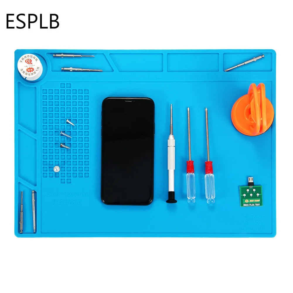 Repair Pad Insulation Heat-Resistant Soldering Station Silicon Soldering Mat Work Pad Desk Platform for BGA Soldering Station