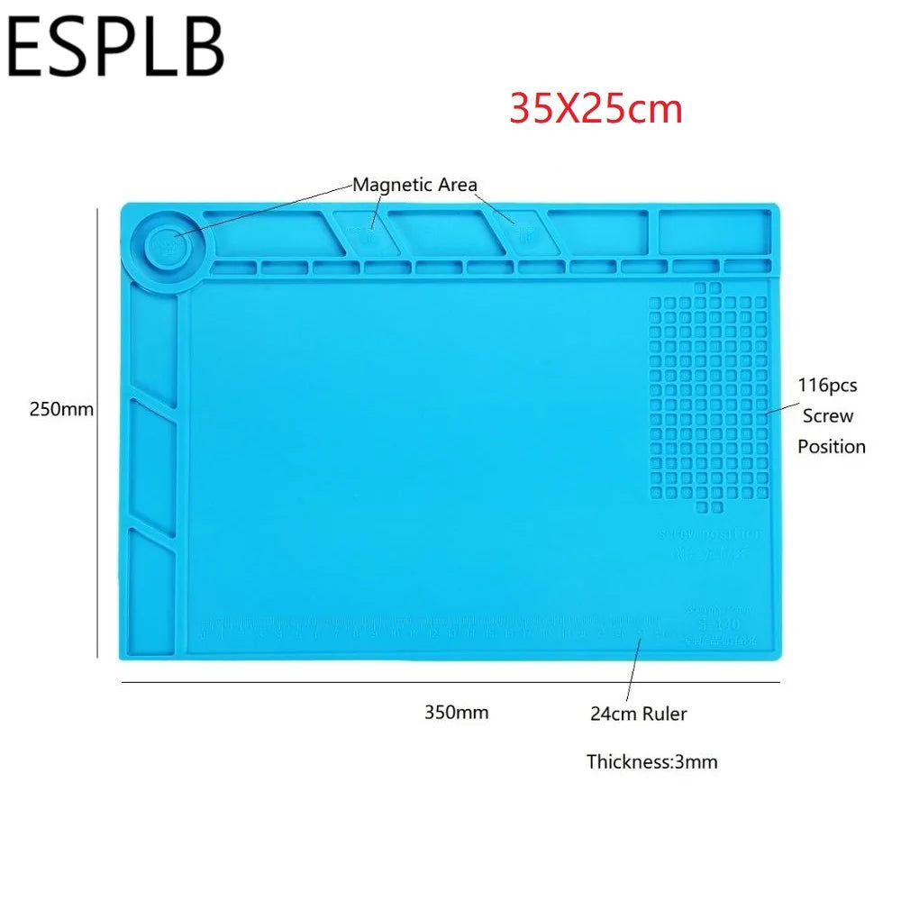 Repair Pad Insulation Heat-Resistant Soldering Station Silicon Soldering Mat Work Pad Desk Platform for BGA Soldering Station