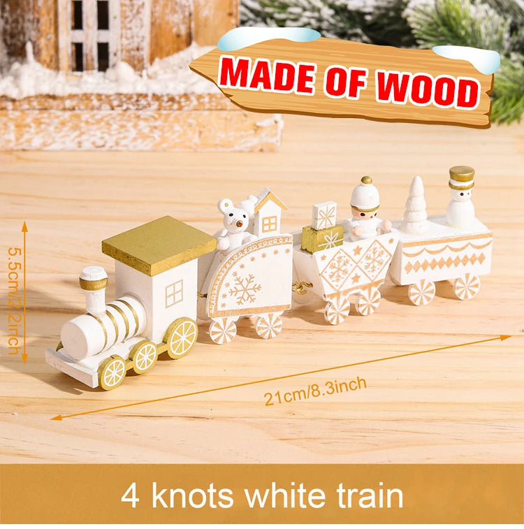 Christmas Wooden Train 2024 Xmas Ornament Merry Christmas Decorations For Home Cristmas Navidad Noel Gifts Happy New Year 2025