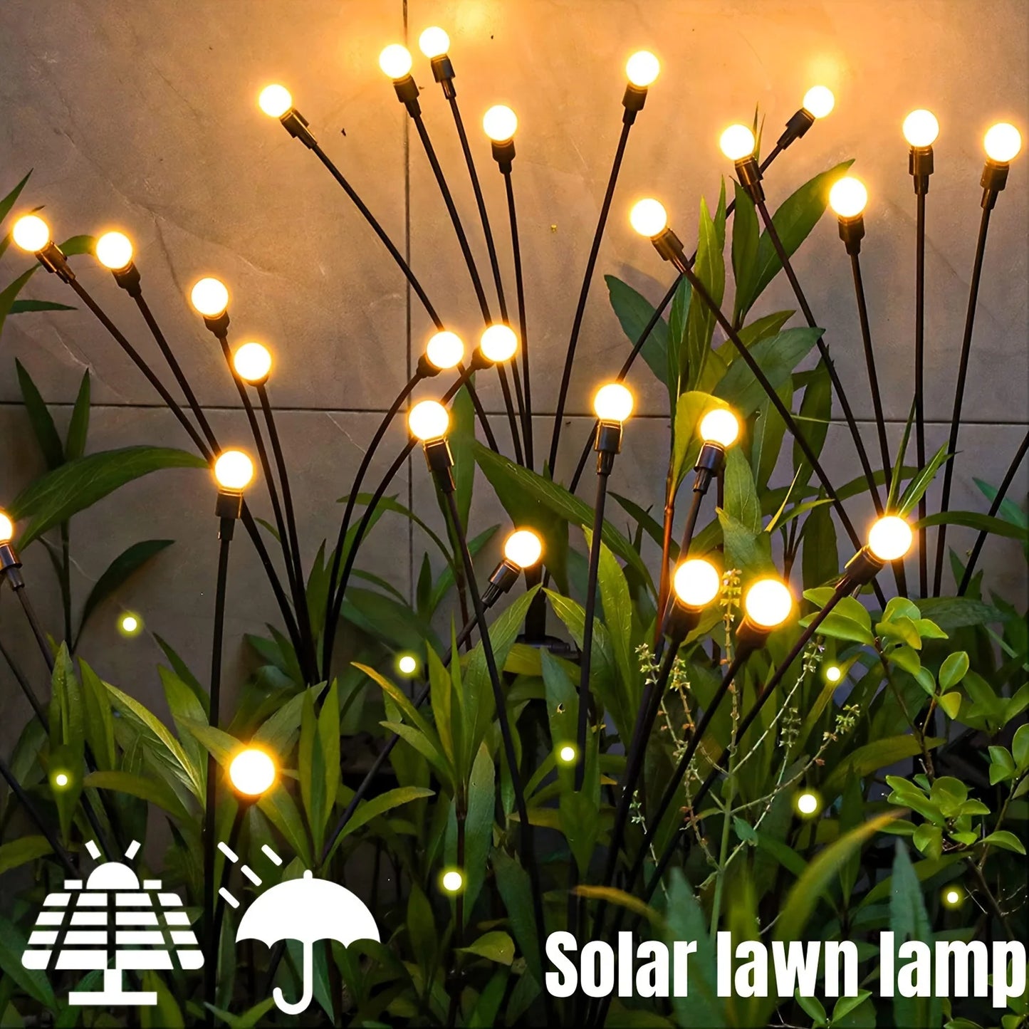6/8 LEDs Solar Garden Light Swing Waterproof LED Firefly Lamp Flexible Wire for Outdoor Yard Patio Christmas New Year Decoration
