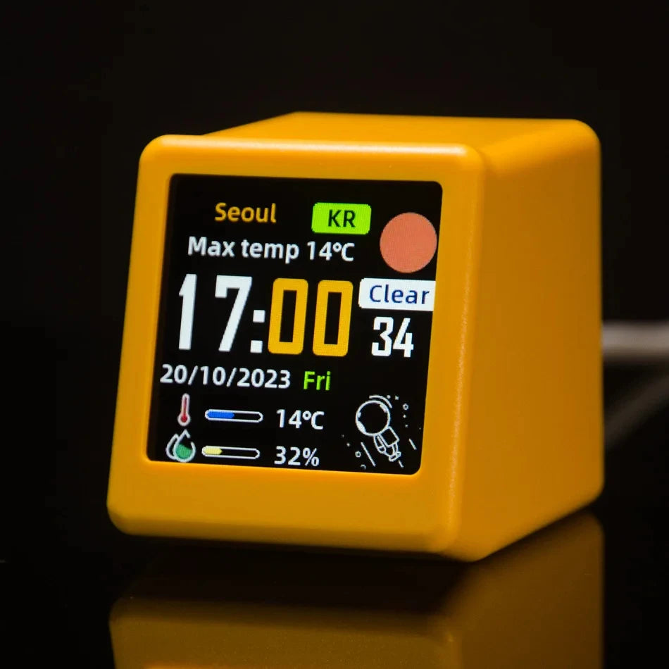 Small Portable Smart Wifi Weather Station Display Weather Temperature Humidity Time Alarm Clock Hone Desktop Decoration
