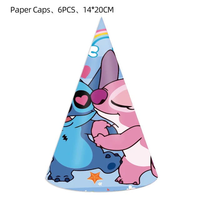 Disney Pink Lilo Stitch and Angel Birthday Party Decoration Lilo&Stitch Cups Plates Balloon Banner Bracelet Gift Favors