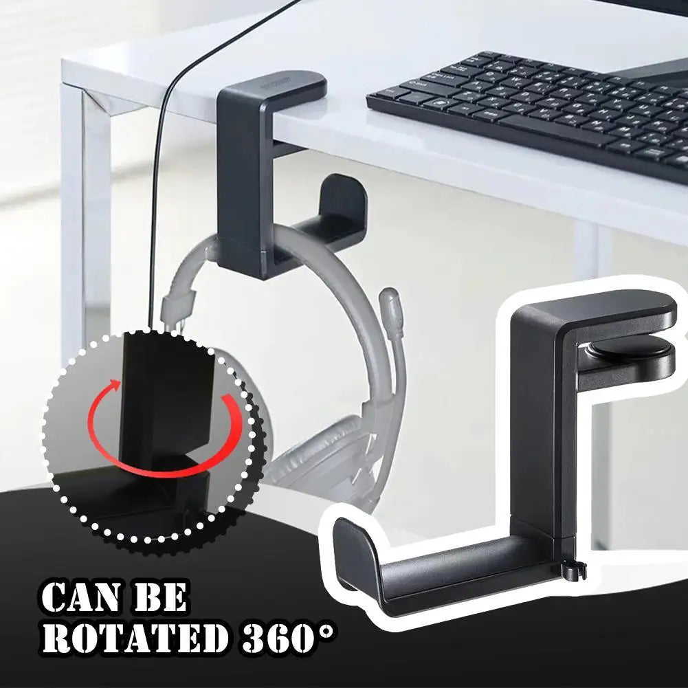 Universal Headphone Stand Adhensive Plastic Wall Mount Hanger Under Desk Headset Rack Holder Support For Gaming Earphone Bracket