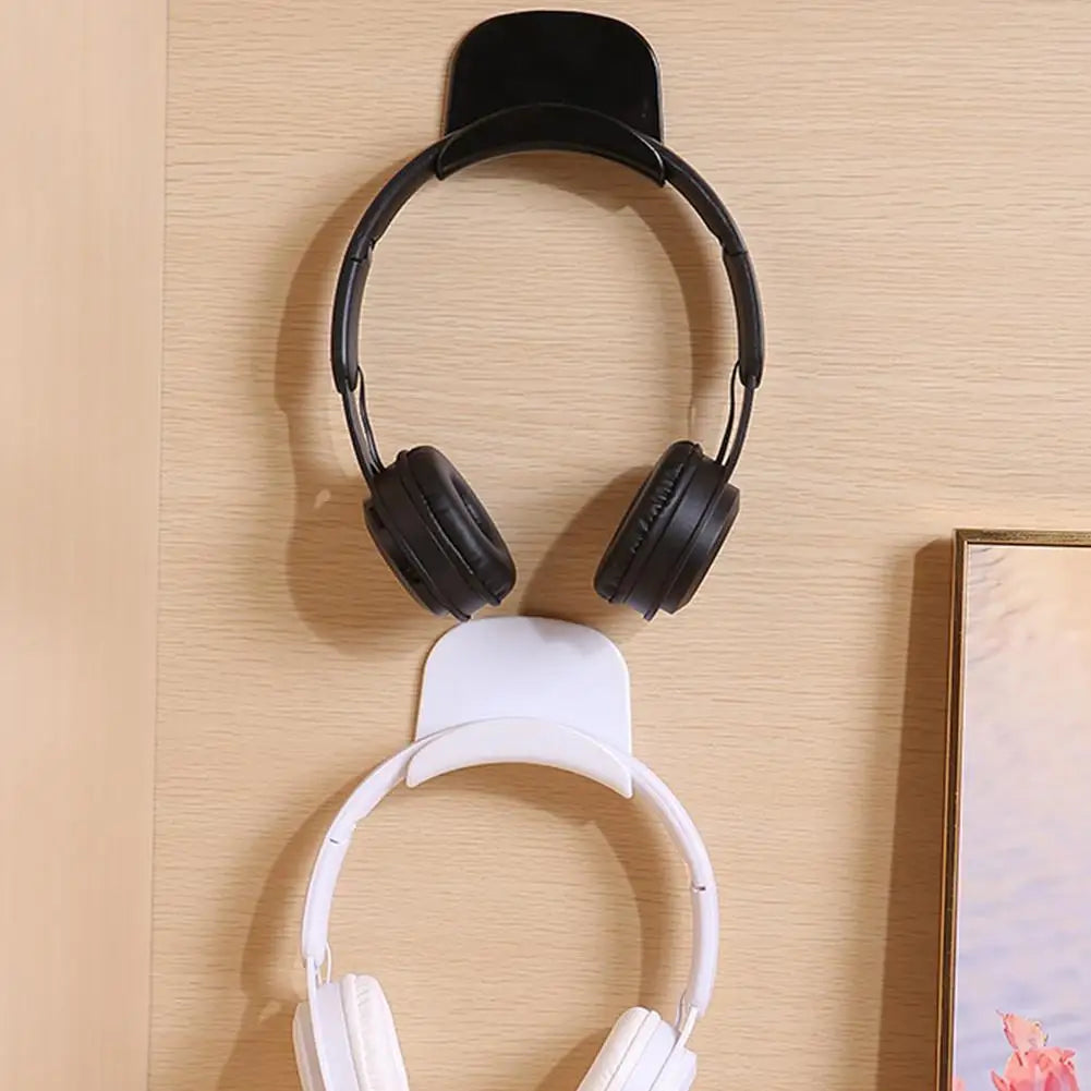 Universal Headphone Stand Adhensive Plastic Wall Mount Hanger Under Desk Headset Rack Holder Support For Gaming Earphone Bracket