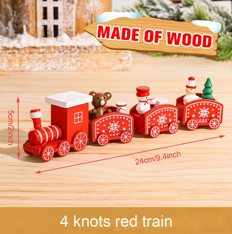 Christmas Wooden Train 2024 Xmas Ornament Merry Christmas Decorations For Home Cristmas Navidad Noel Gifts Happy New Year 2025