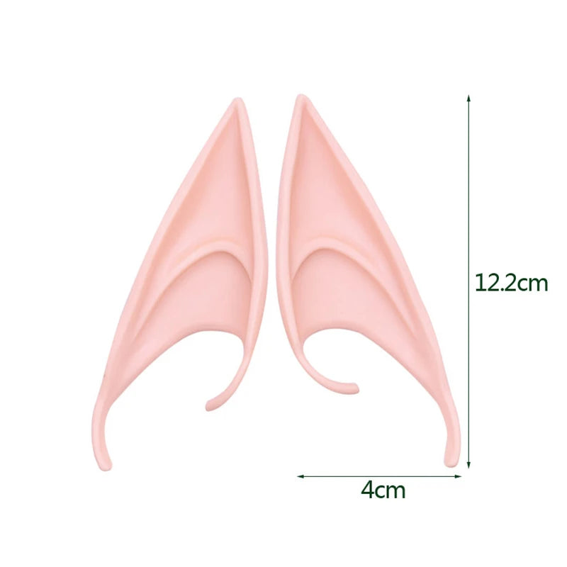 Halloween Cosplay Latex Fairy Angel Elf Ears Masquerade Party Costumes Halloween Party Decoration Supplies Photo Props Kids Gift