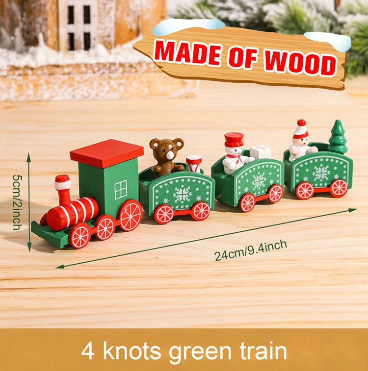 Christmas Wooden Train 2024 Xmas Ornament Merry Christmas Decorations For Home Cristmas Navidad Noel Gifts Happy New Year 2025