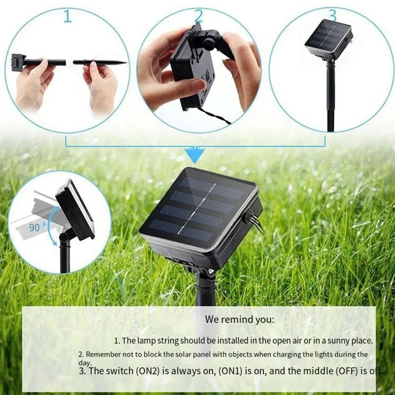 LED String Light Solar Fairy Lights 5m 20LED Warm Light Waterproof Outdoor Garden Wedding Decoration Christmas Lamp Box Packed