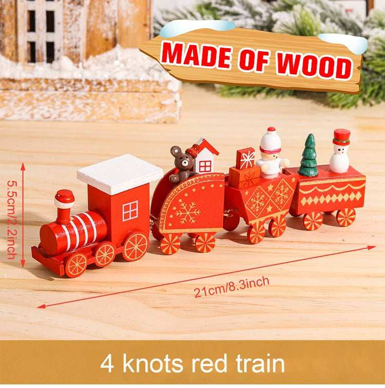Christmas Wooden Train 2024 Xmas Ornament Merry Christmas Decorations For Home Cristmas Navidad Noel Gifts Happy New Year 2025
