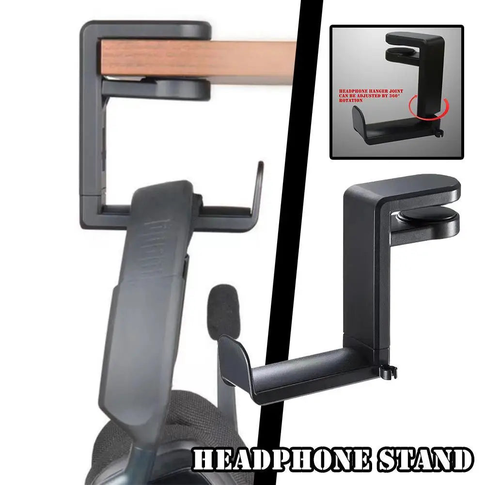 Universal Headphone Stand Adhensive Plastic Wall Mount Hanger Under Desk Headset Rack Holder Support For Gaming Earphone Bracket