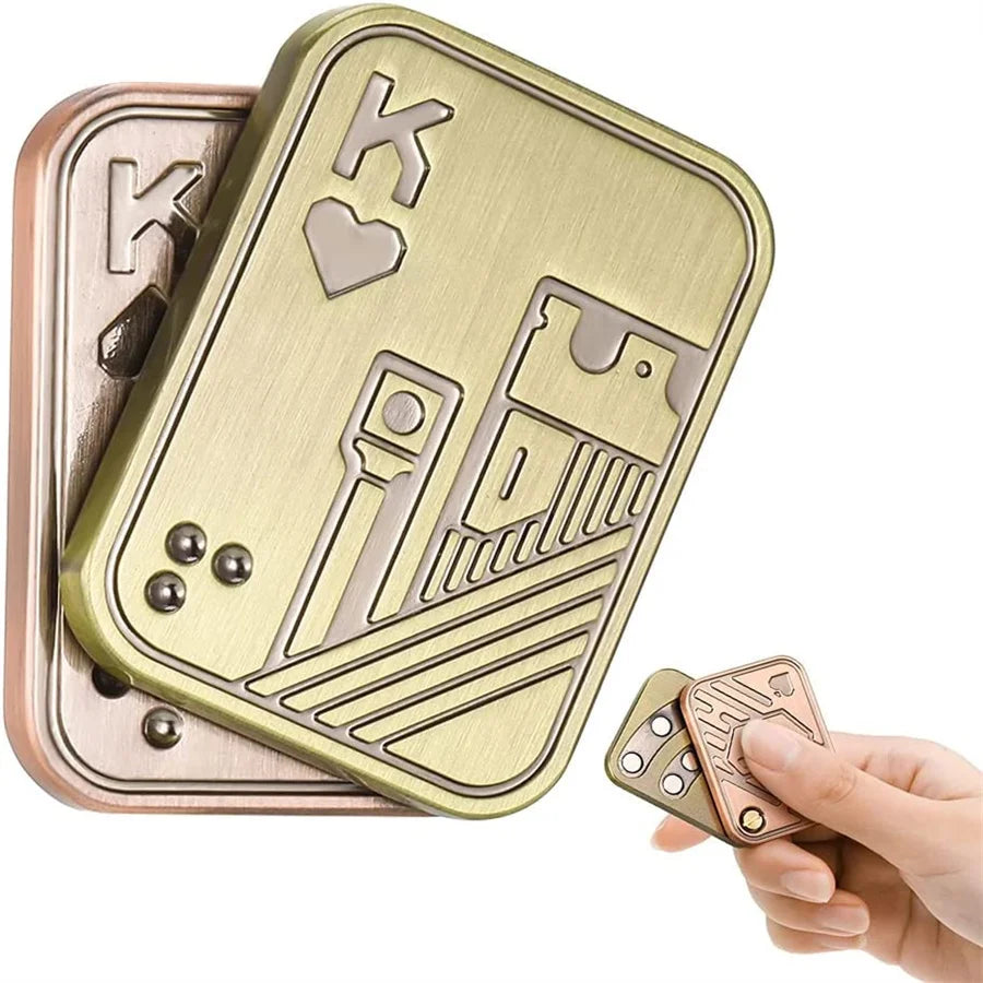1pc Metal Fidget Toys - Metal Poker Push Card Fidget Slider Stress Relief Toy,Fidget Toy Haptic Coin,Office Desk Toys Gifts