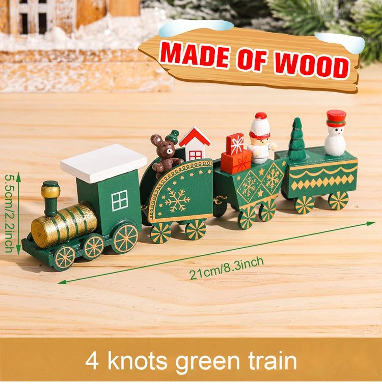 Christmas Wooden Train 2024 Xmas Ornament Merry Christmas Decorations For Home Cristmas Navidad Noel Gifts Happy New Year 2025
