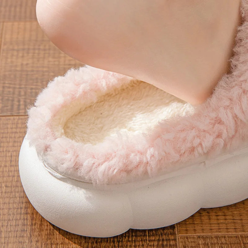 Cute bow House Non Slip Soft Shoes Plush Slippers