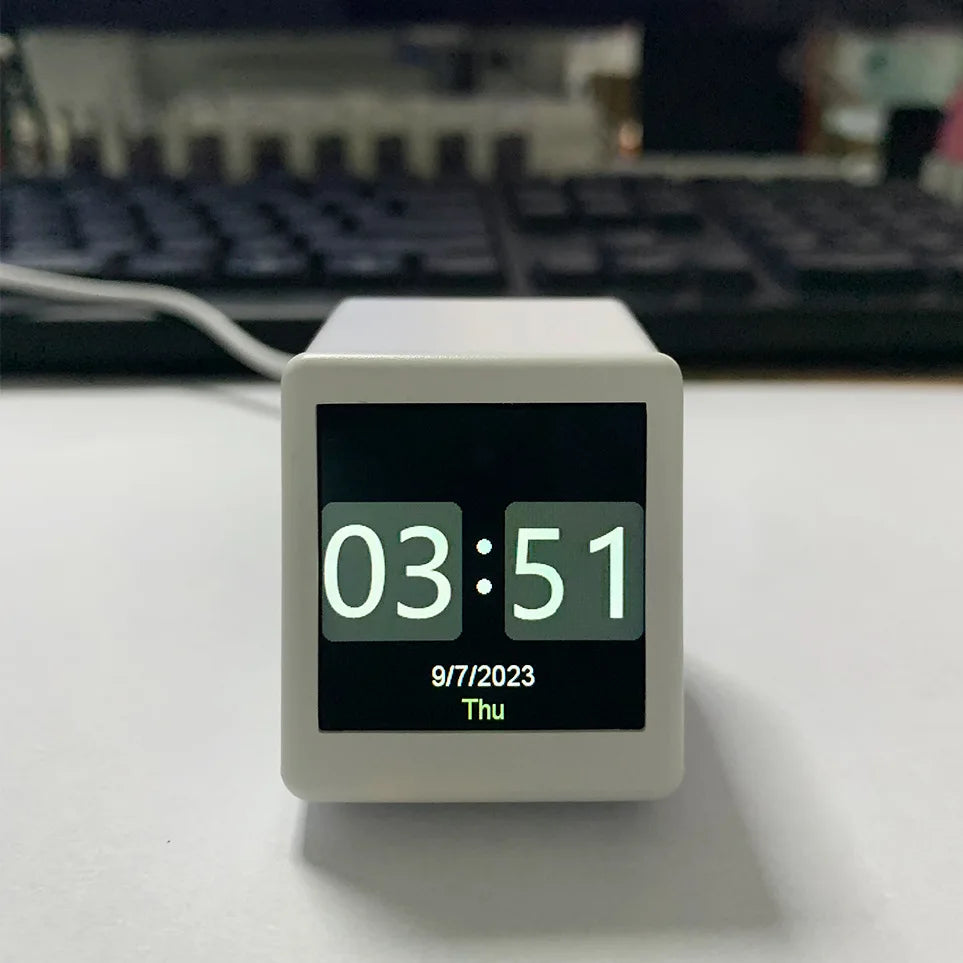 MINI Size Smart WIFI Weather Station Clock for Game Room Decoration. DIY Cute GIF Animations and Electronic Album Function