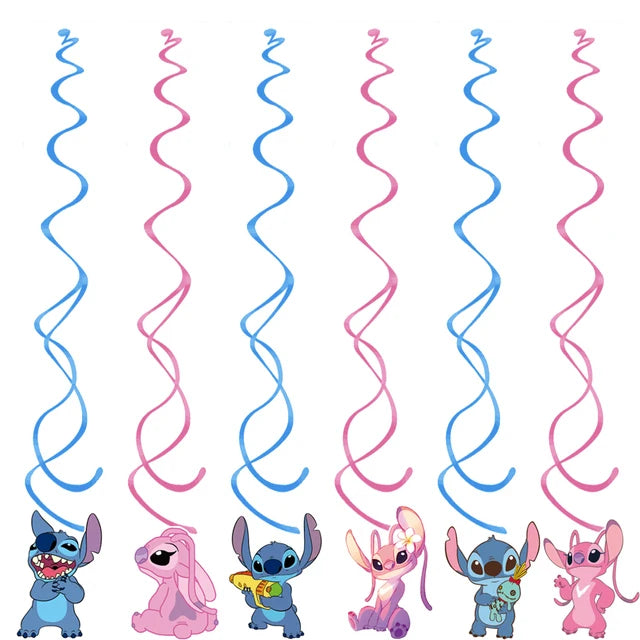 Disney Pink Lilo Stitch and Angel Birthday Party Decoration Lilo&Stitch Cups Plates Balloon Banner Bracelet Gift Favors