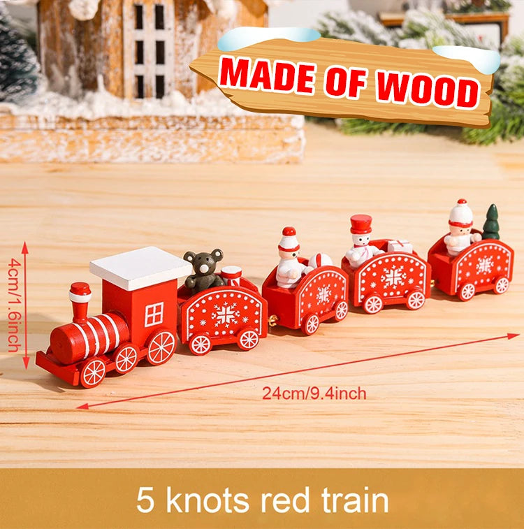 Christmas Wooden Train 2024 Xmas Ornament Merry Christmas Decorations For Home Cristmas Navidad Noel Gifts Happy New Year 2025