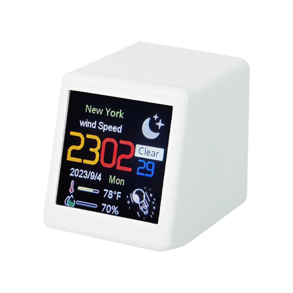 MINI Size Smart WIFI Weather Station Clock for Game Room Decoration. DIY Cute GIF Animations and Electronic Album Function
