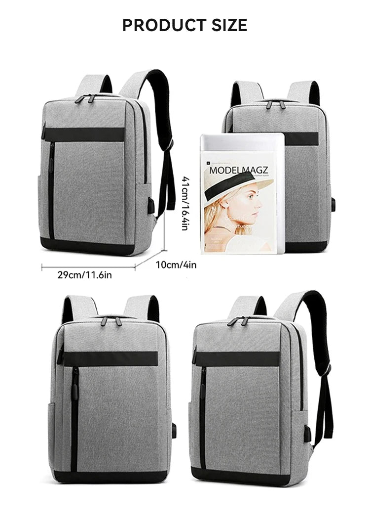 Business Laptop Backpack Large Capacity Multifunctional Usb Charging Waterproof Film Backbag Casual Shoulder Bag For Men