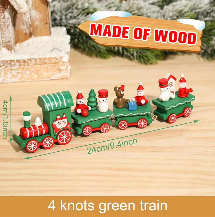 Christmas Wooden Train 2024 Xmas Ornament Merry Christmas Decorations For Home Cristmas Navidad Noel Gifts Happy New Year 2025