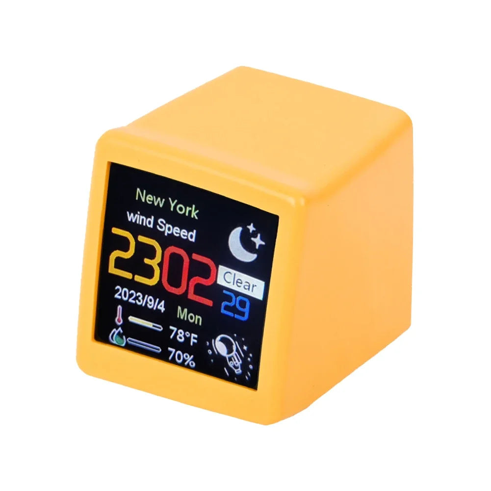 MINI Size Smart WIFI Weather Station Clock for Game Room Decoration. DIY Cute GIF Animations and Electronic Album Function