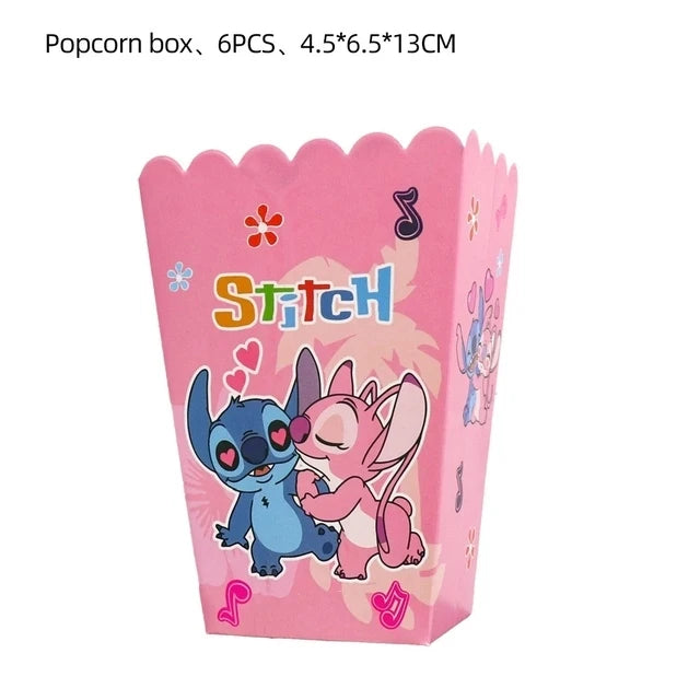 Disney Pink Lilo Stitch and Angel Birthday Party Decoration Lilo&Stitch Cups Plates Balloon Banner Bracelet Gift Favors