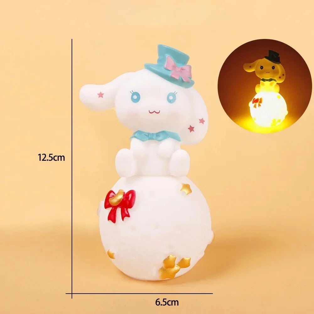 Sanrio Kuromi Cinnamoroll Hello Kitty Cartoon Glowing Night Light Bedroom Lamp Kawaii Cute Desk Decorations Birthday Accessories