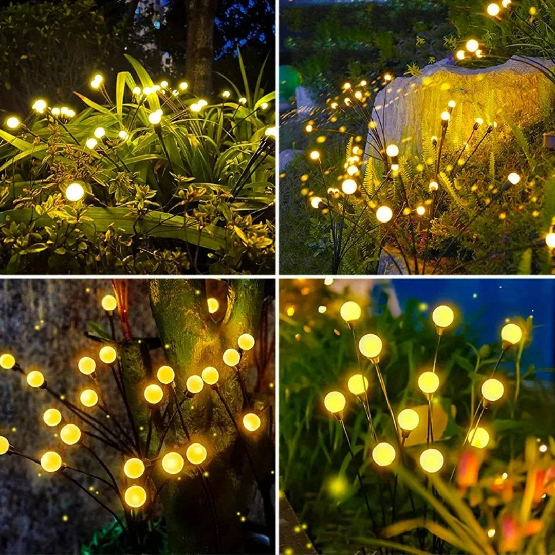 6/8 LEDs Solar Garden Light Swing Waterproof LED Firefly Lamp Flexible Wire for Outdoor Yard Patio Christmas New Year Decoration