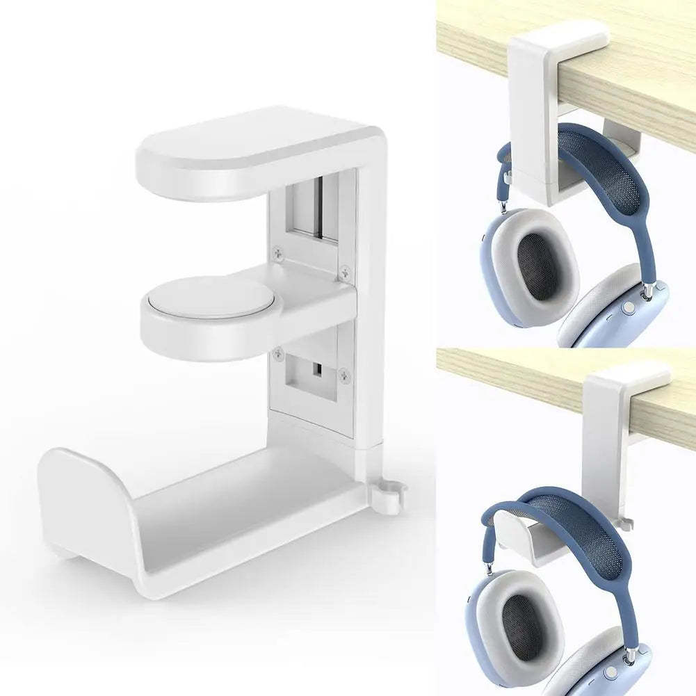 Universal Headphone Stand Adhensive Plastic Wall Mount Hanger Under Desk Headset Rack Holder Support For Gaming Earphone Bracket