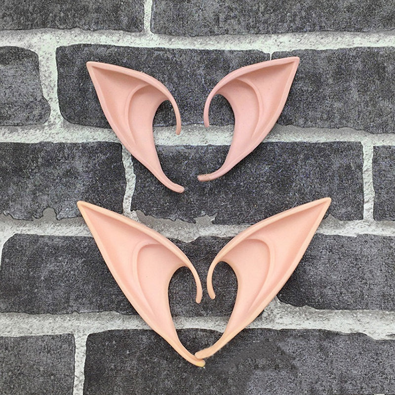 Halloween Cosplay Latex Fairy Angel Elf Ears Masquerade Party Costumes Halloween Party Decoration Supplies Photo Props Kids Gift