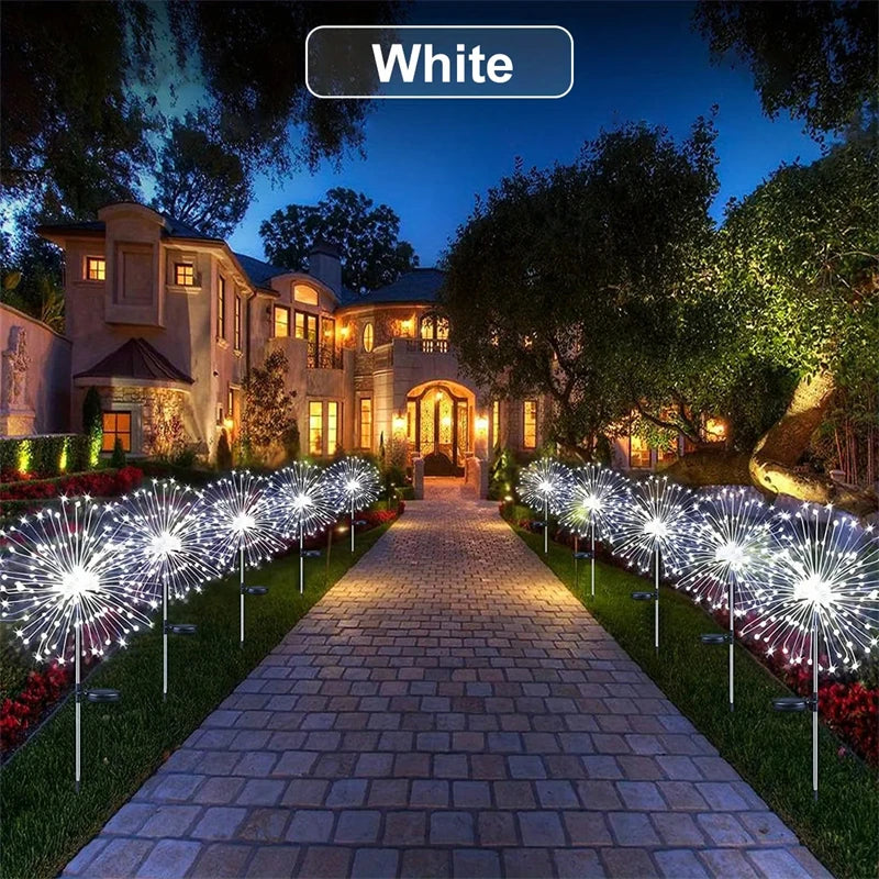 90-200LED Solar Firework Light Waterproof Outdoor 8 Lighting Modes Fairy String Light Christmas Solar Lights Garden Decoration