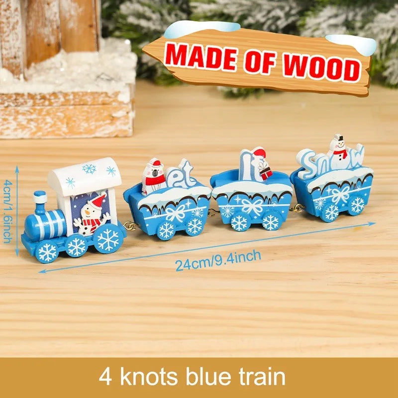 Christmas Wooden Train 2024 Xmas Ornament Merry Christmas Decorations For Home Cristmas Navidad Noel Gifts Happy New Year 2025