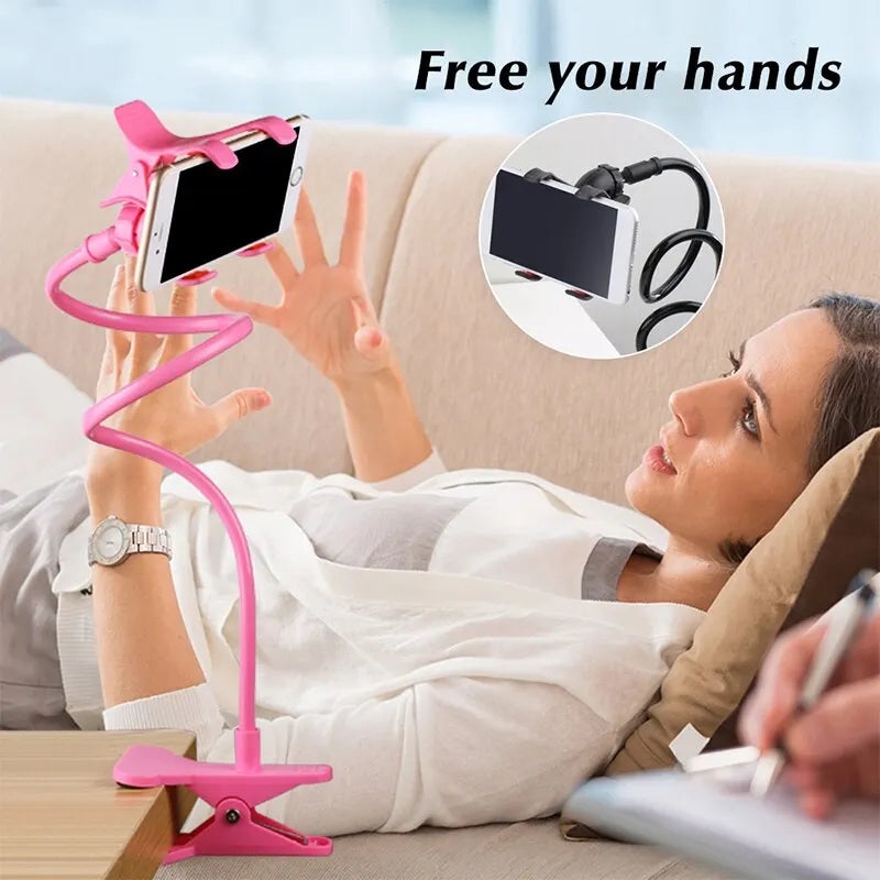 Universal Lazy Mobile Phone Gooseneck Stand Holder Stents Flexible Bed Desk Table Clip Bracket for Phone Flexible Holder Arm