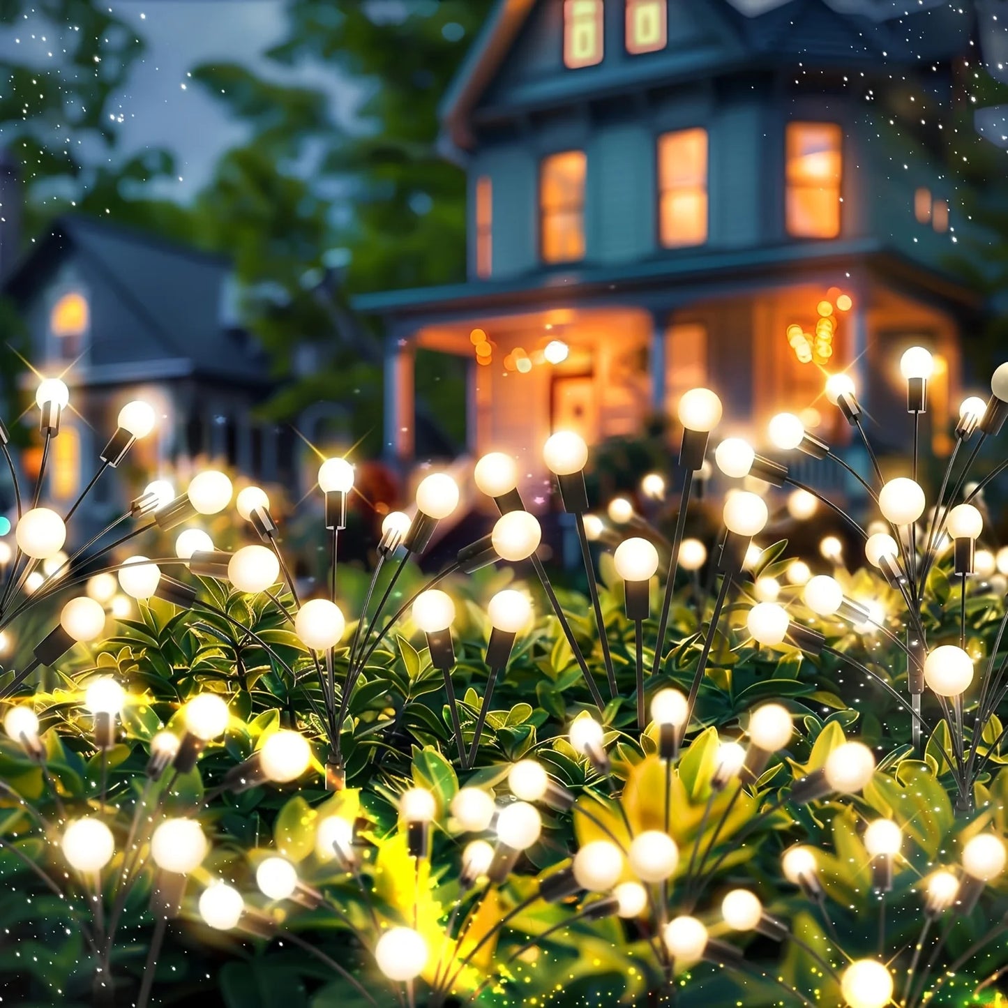 6/8 LEDs Solar Garden Light Swing Waterproof LED Firefly Lamp Flexible Wire for Outdoor Yard Patio Christmas New Year Decoration