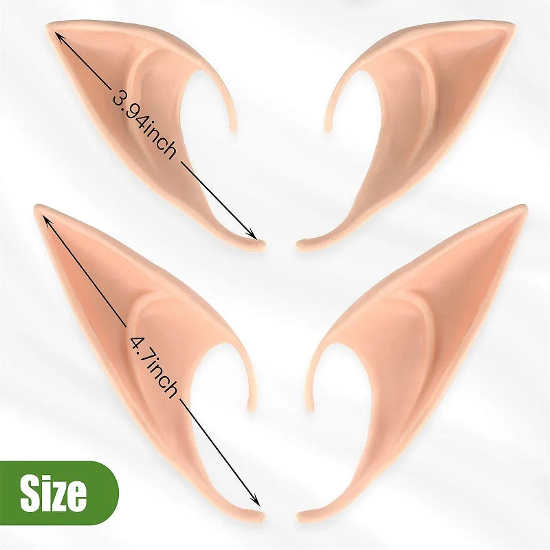 Halloween Cosplay Latex Fairy Angel Elf Ears Masquerade Party Costumes Halloween Party Decoration Supplies Photo Props Kids Gift