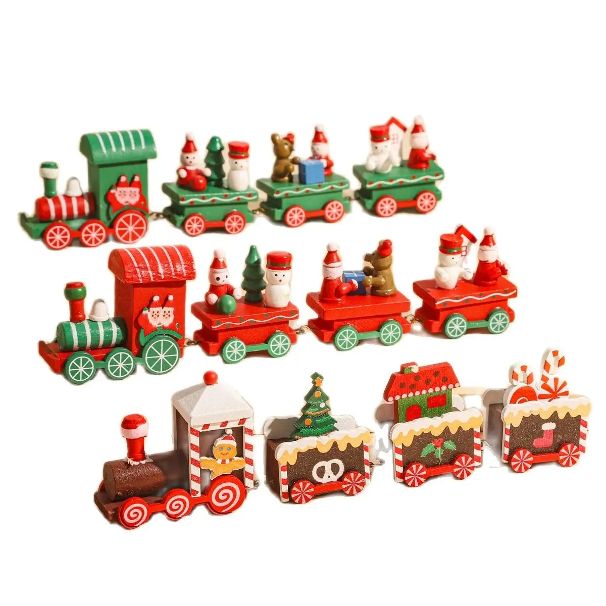 Christmas Wooden Train 2024 Xmas Ornament Merry Christmas Decorations For Home Cristmas Navidad Noel Gifts Happy New Year 2025