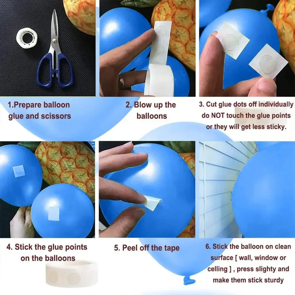 6 Rolls Double-sided Adhesive Dots Transparent Removable Balloon Adhesive Tape Glue For Diy Craft Wedding Birthday Party Decor
