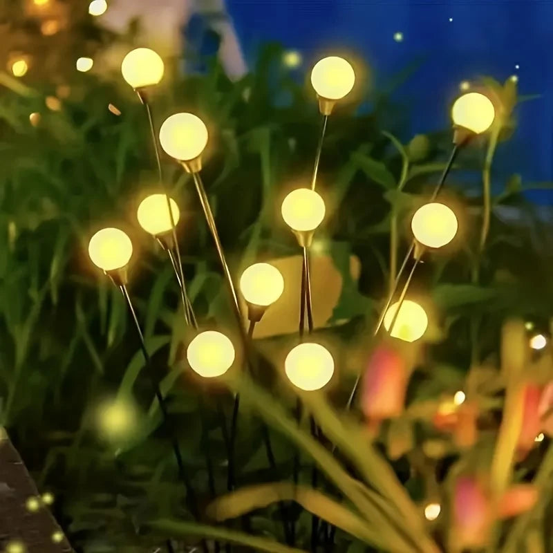 6/8 LEDs Solar Garden Light Swing Waterproof LED Firefly Lamp Flexible Wire for Outdoor Yard Patio Christmas New Year Decoration