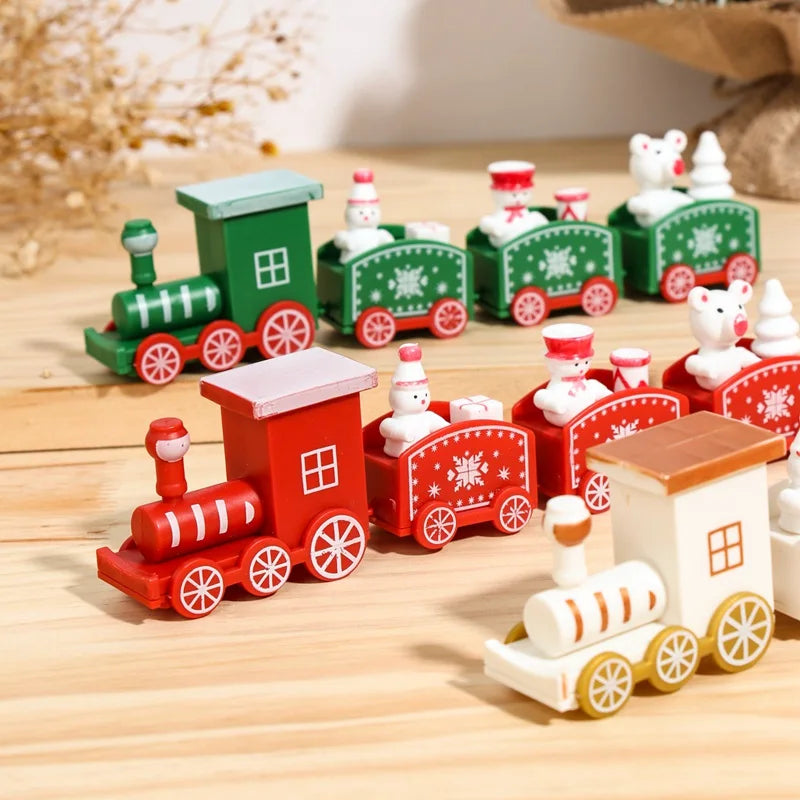 Christmas Wooden Train 2024 Xmas Ornament Merry Christmas Decorations For Home Cristmas Navidad Noel Gifts Happy New Year 2025
