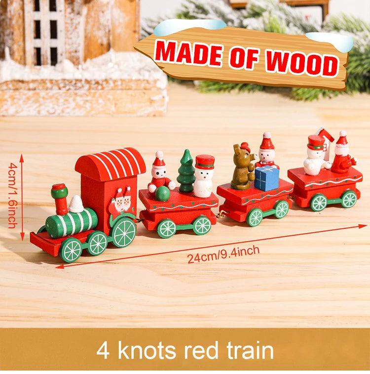 Christmas Wooden Train 2024 Xmas Ornament Merry Christmas Decorations For Home Cristmas Navidad Noel Gifts Happy New Year 2025