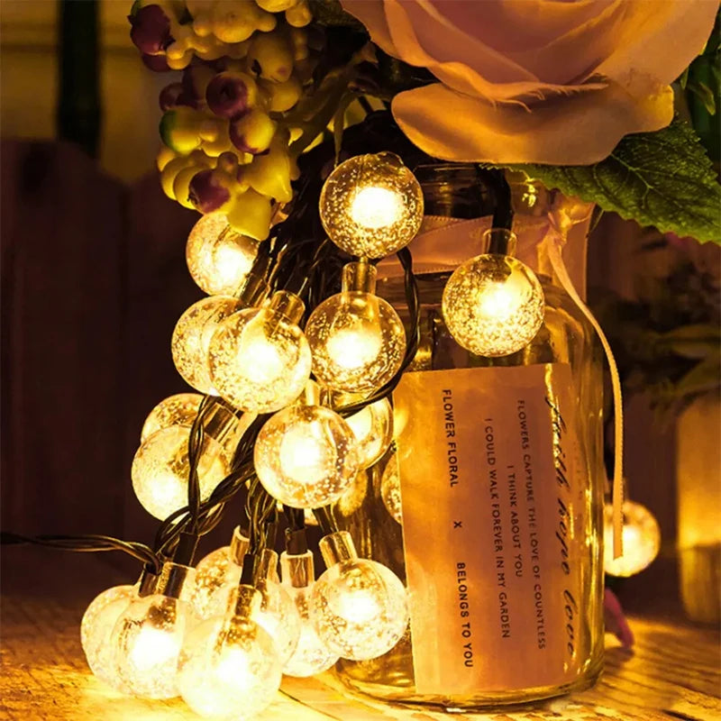 LED String Light Solar Fairy Lights 5m 20LED Warm Light Waterproof Outdoor Garden Wedding Decoration Christmas Lamp Box Packed