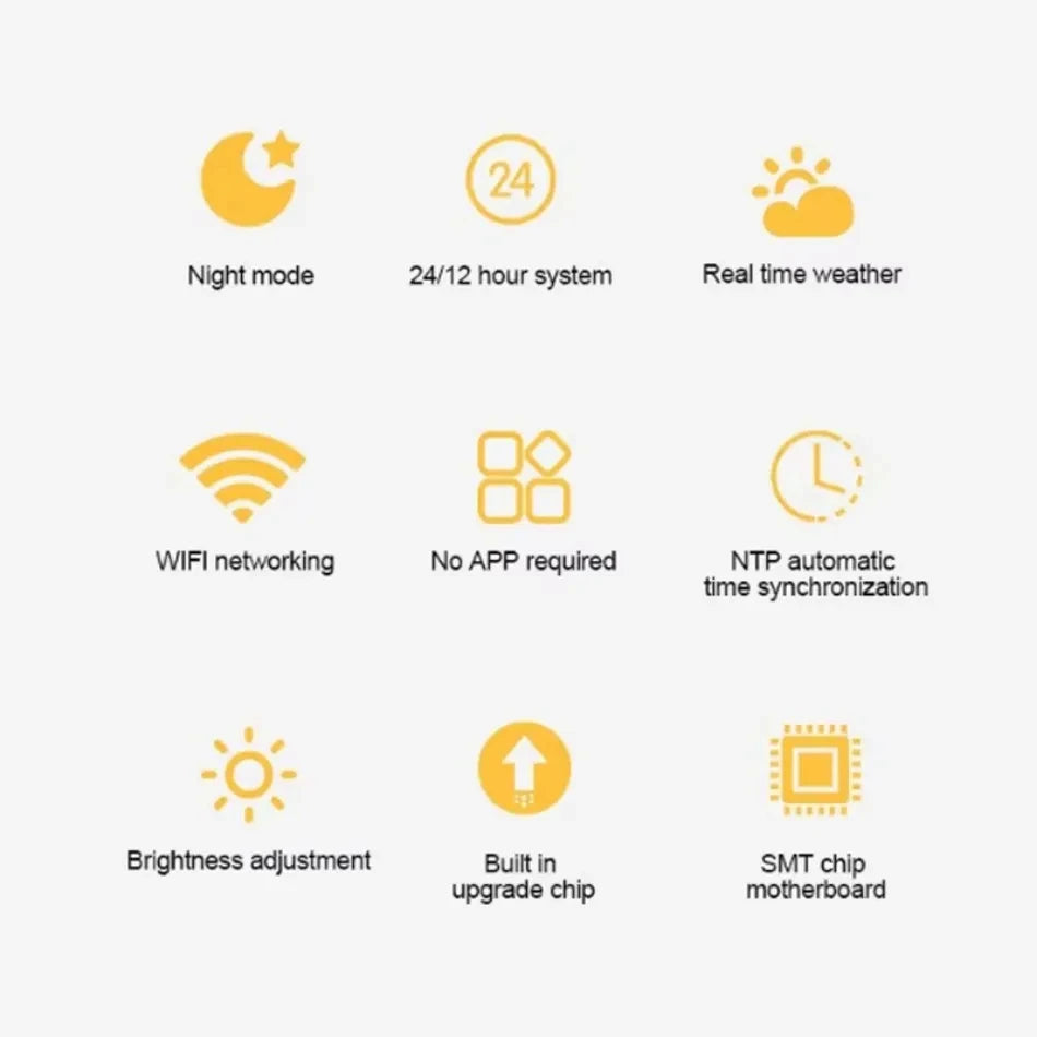 Small Portable Smart Wifi Weather Station Display Weather Temperature Humidity Time Alarm Clock Hone Desktop Decoration