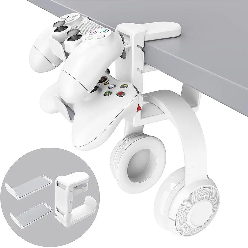 Universal Headphone Stand Adhensive Plastic Wall Mount Hanger Under Desk Headset Rack Holder Support For Gaming Earphone Bracket