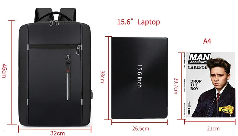 Waterproof Business Backpack Men USB School Backpacks 15.6 Inch Laptop Backpack Large Capacity Bagpacks for Men Back Pack Bags