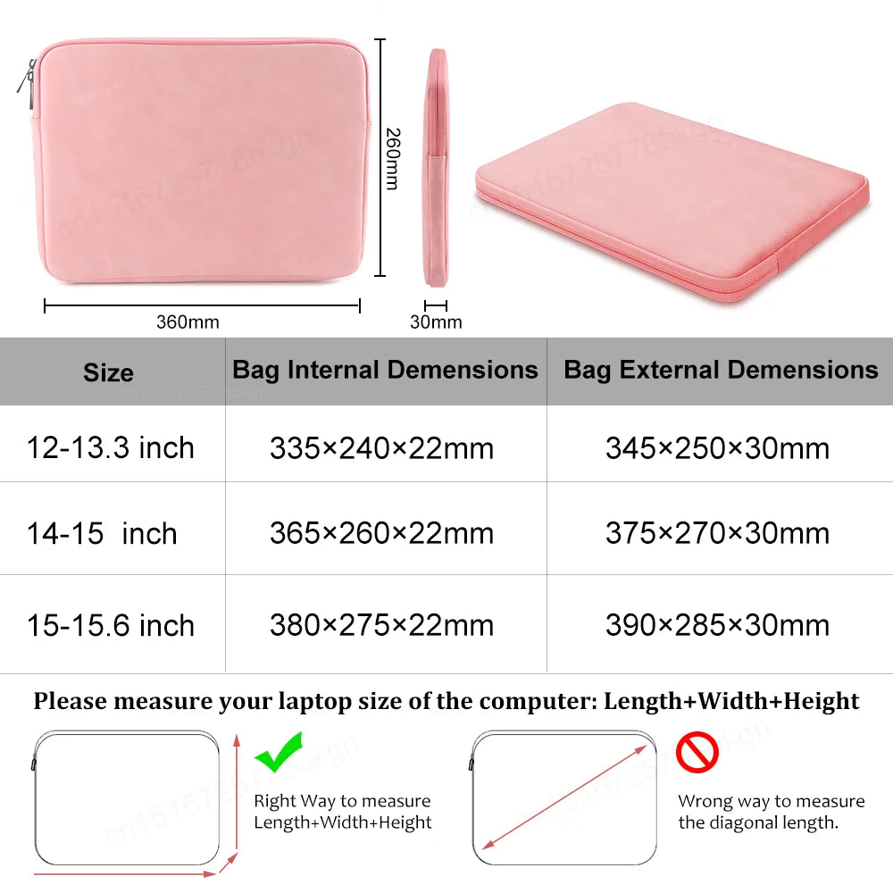 Laptop Sleeve Bag for Macbook Air Pro 13 13.3 14 15.4 15.6 Inch Notebook Pouch for Lenovo Asus HP Dell Portable Bag Cover Case