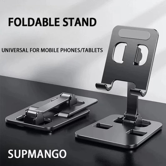 Folding Portable Desktop Metal Mobile Phone Stand Desk Lazy Stand Universal Support Stand for Mobile Phones and Tablets